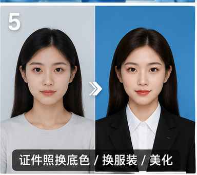 证件照换底色换服装美化